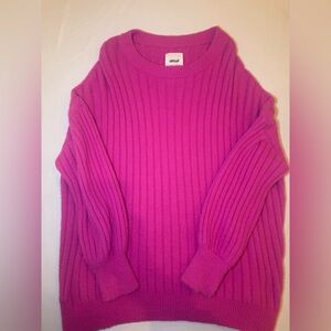 Aerie Vibrant Magenta Crew Neck Sweater